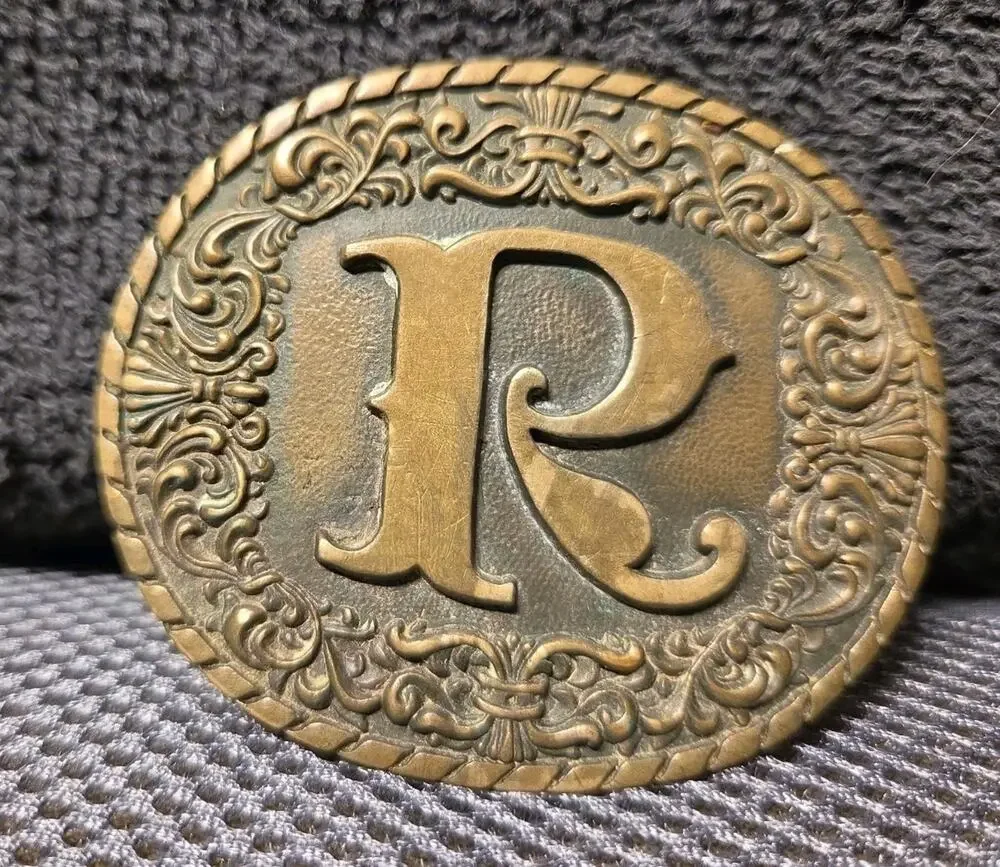 Solid Brass Belt Buckle 3 In Letter R